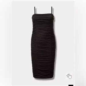 Midi Mesh Shirred Bodycon Dress